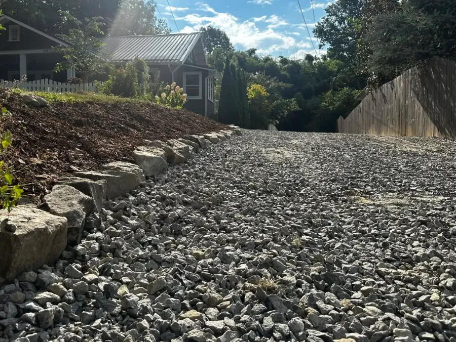 Fresh stone on a rebuilt drive