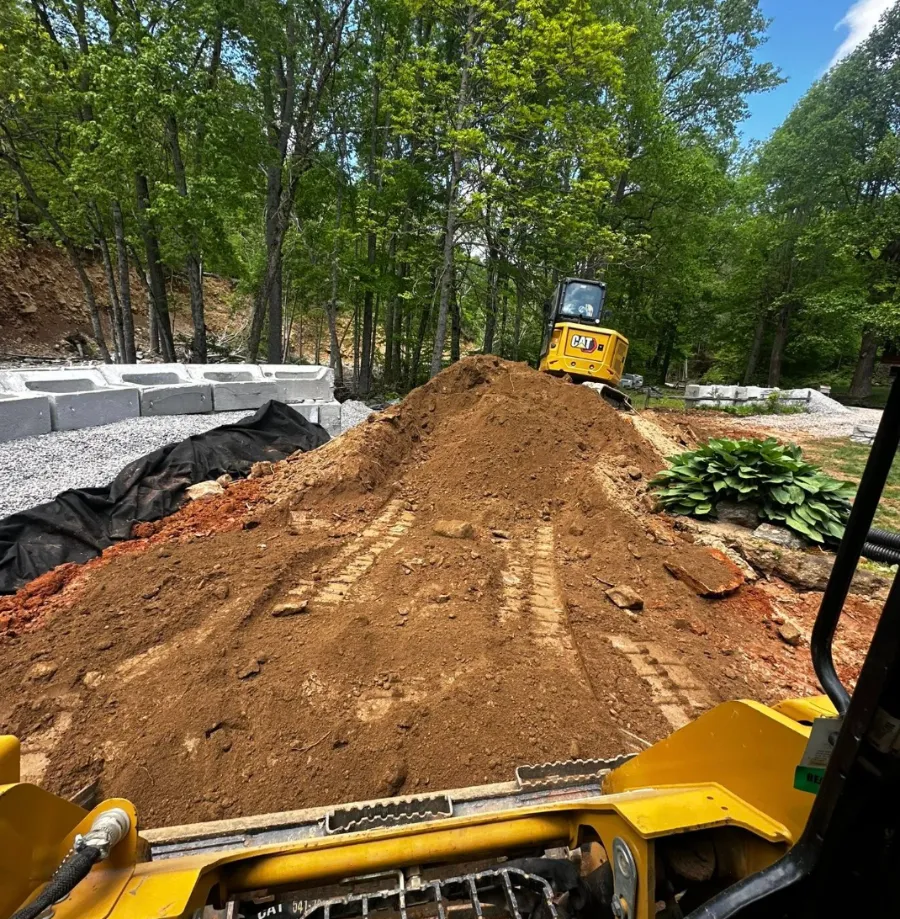 Fill being spread on a building site
