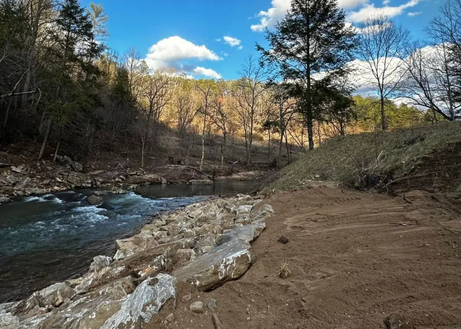River bank restoration work