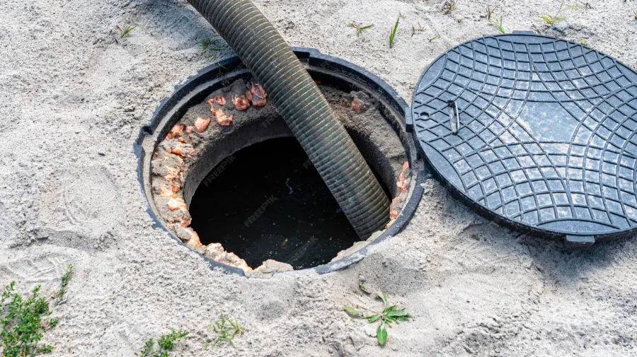 Septic tank opening during installation